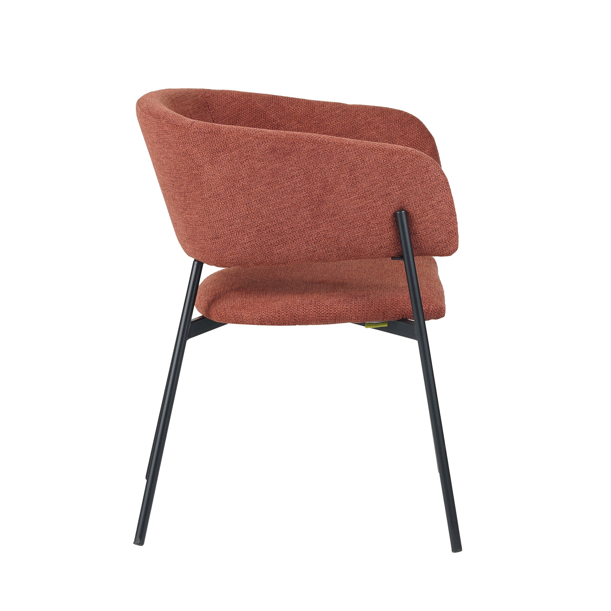 Set Da 4, Poltrona Brigitte Tessuto Ruggine Gambe Nere Per Soggiorno, Cucina E Arredo Bar