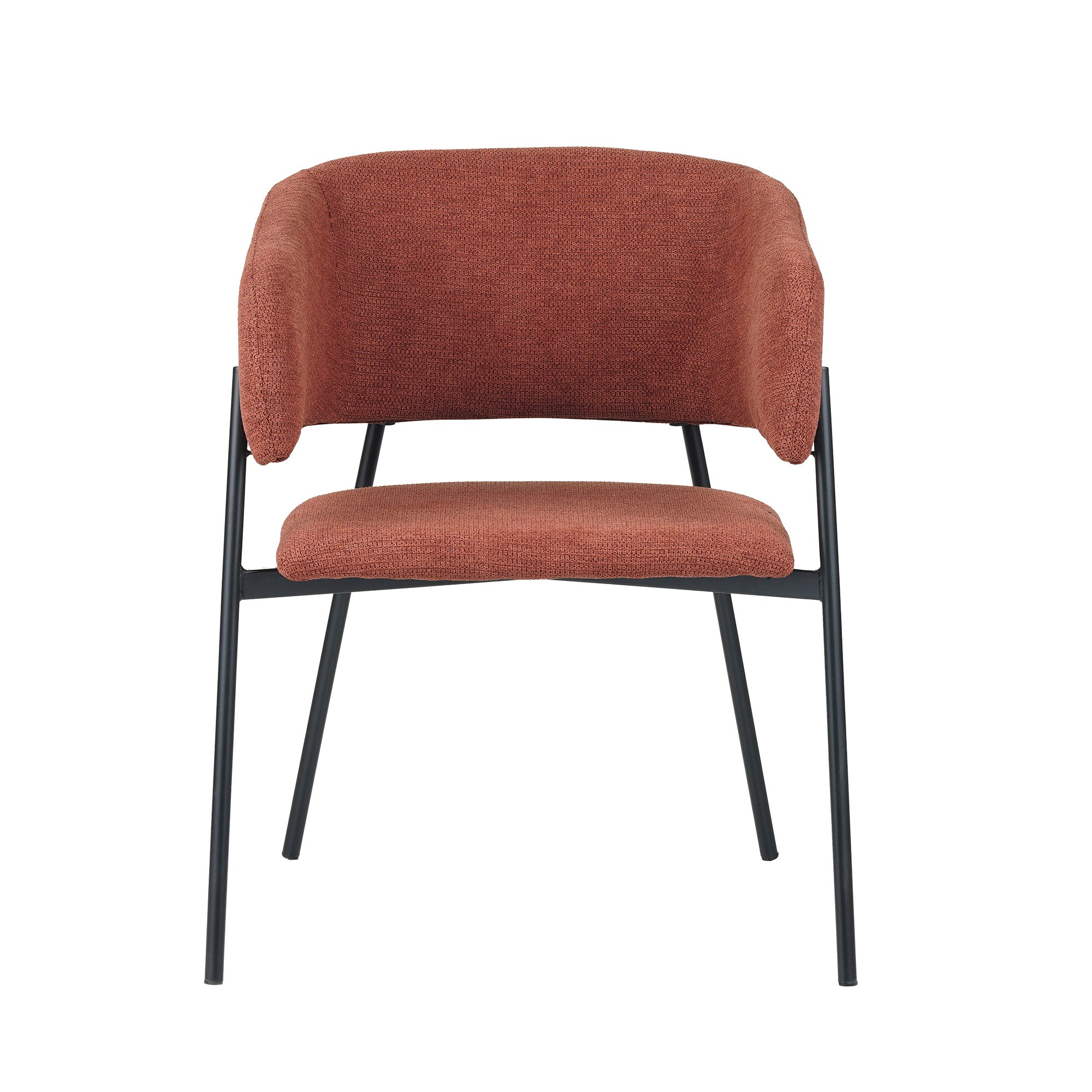 Set Da 4, Poltrona Brigitte Tessuto Ruggine Gambe Nere Per Soggiorno, Cucina E Arredo Bar