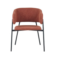 Set Da 4, Poltrona Brigitte Tessuto Ruggine Gambe Nere Per Soggiorno, Cucina E Arredo Bar