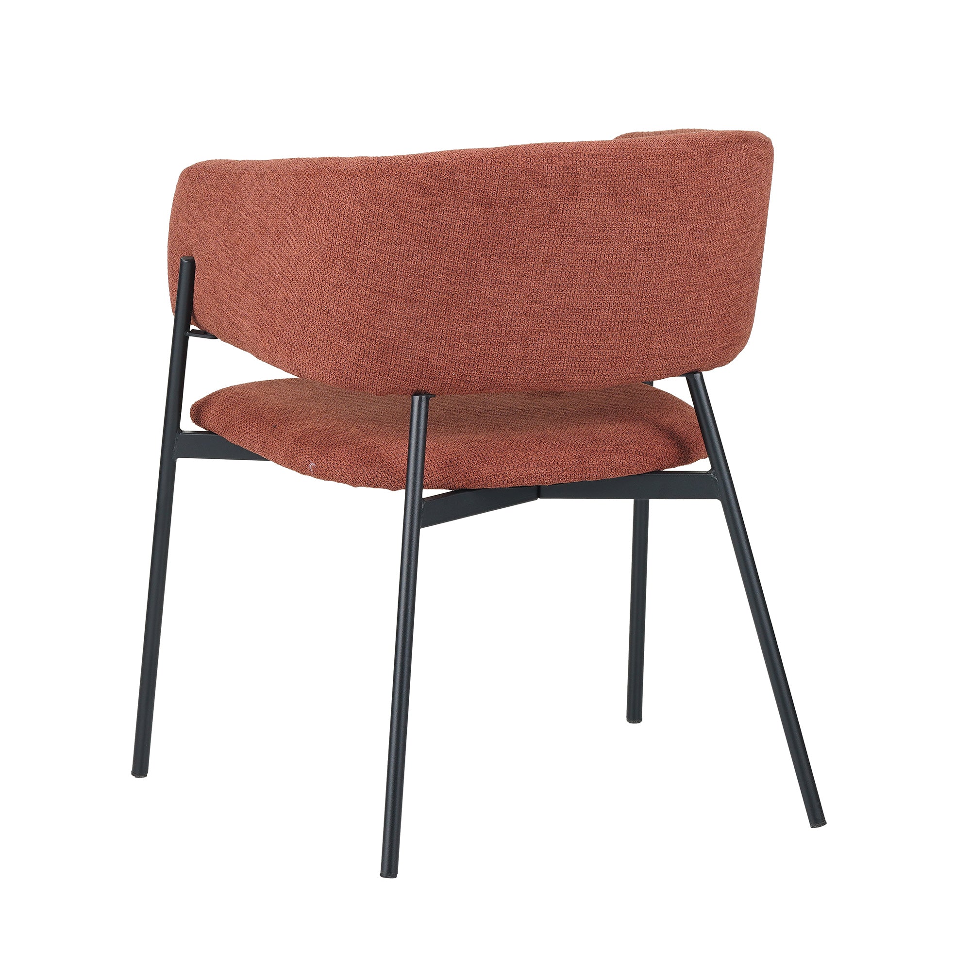 Set Da 4, Poltrona Brigitte Tessuto Ruggine Gambe Nere Per Soggiorno, Cucina E Arredo Bar