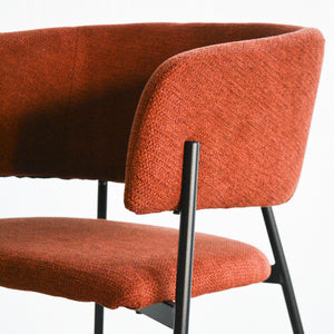 Set Da 4, Poltrona Brigitte Tessuto Ruggine Gambe Nere Per Soggiorno, Cucina E Arredo Bar