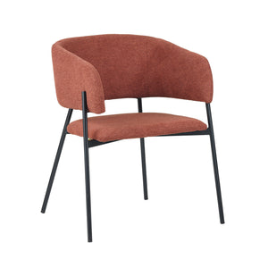 Set Da 4, Poltrona Brigitte Tessuto Ruggine Gambe Nere Per Soggiorno, Cucina E Arredo Bar