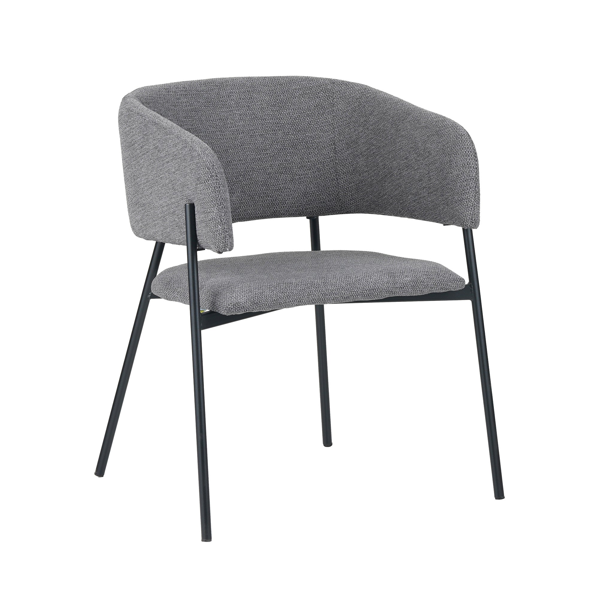 Set Da 4, Poltrona Brigitte Tessuto Cenere Gambe Nere Per Soggiorno, Cucina E Arredo Bar