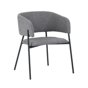 Set Da 4, Poltrona Brigitte Tessuto Cenere Gambe Nere Per Soggiorno, Cucina E Arredo Bar