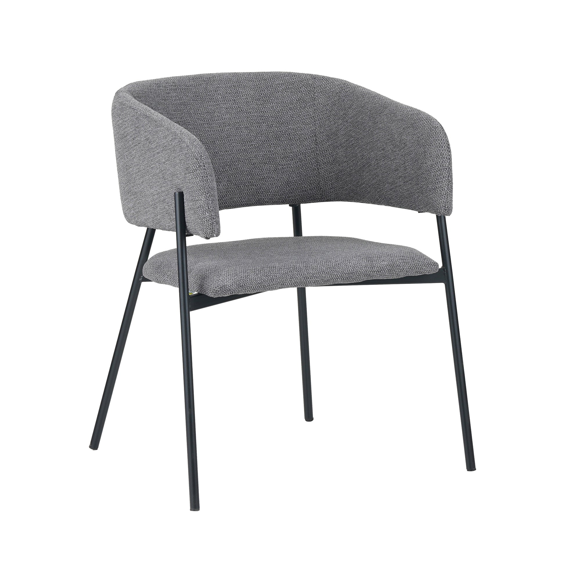 Set Da 4, Poltrona Brigitte Tessuto Cenere Gambe Nere Per Soggiorno, Cucina E Arredo Bar