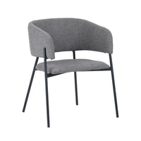 Set Da 4, Poltrona Brigitte Tessuto Cenere Gambe Nere Per Soggiorno, Cucina E Arredo Bar