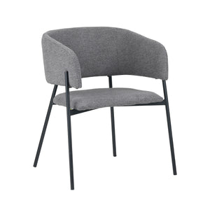 Set Da 4, Poltrona Brigitte Tessuto Cenere Gambe Nere Per Soggiorno, Cucina E Arredo Bar