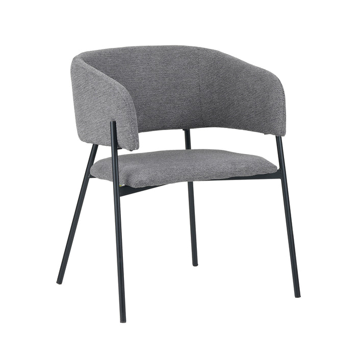 Set Da 4, Poltrona Brigitte Tessuto Cenere Gambe Nere Per Soggiorno, Cucina E Arredo Bar