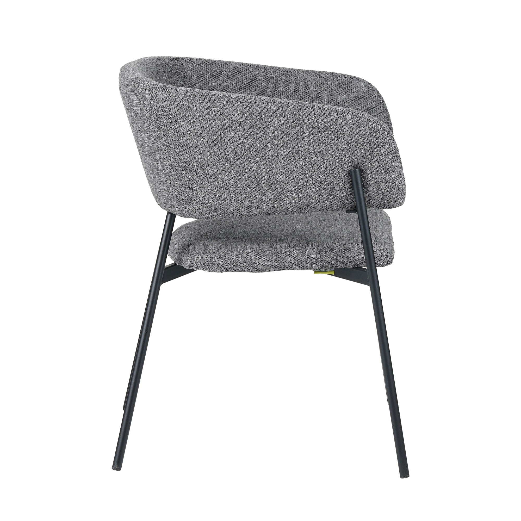 Set Da 4, Poltrona Brigitte Tessuto Cenere Gambe Nere Per Soggiorno, Cucina E Arredo Bar