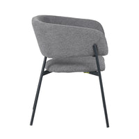 Set Da 4, Poltrona Brigitte Tessuto Cenere Gambe Nere Per Soggiorno, Cucina E Arredo Bar