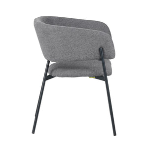 Set Da 4, Poltrona Brigitte Tessuto Cenere Gambe Nere Per Soggiorno, Cucina E Arredo Bar