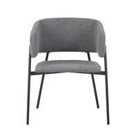Set Da 4, Poltrona Brigitte Tessuto Cenere Gambe Nere Per Soggiorno, Cucina E Arredo Bar