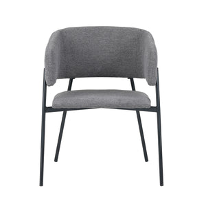 Set Da 4, Poltrona Brigitte Tessuto Cenere Gambe Nere Per Soggiorno, Cucina E Arredo Bar