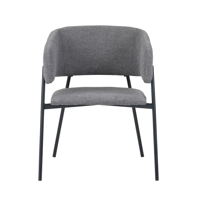 Set Da 4, Poltrona Brigitte Tessuto Cenere Gambe Nere Per Soggiorno, Cucina E Arredo Bar