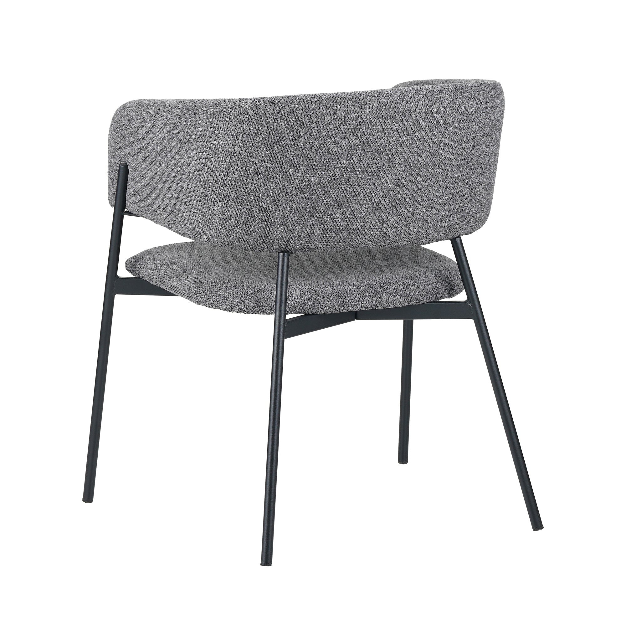 Set Da 4, Poltrona Brigitte Tessuto Cenere Gambe Nere Per Soggiorno, Cucina E Arredo Bar