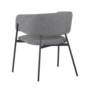 Set Da 4, Poltrona Brigitte Tessuto Cenere Gambe Nere Per Soggiorno, Cucina E Arredo Bar