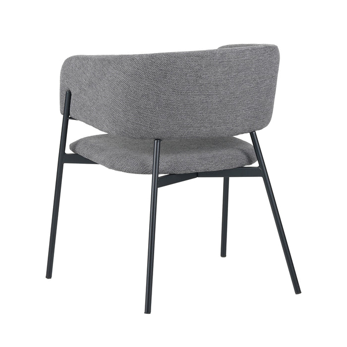 Set Da 4, Poltrona Brigitte Tessuto Cenere Gambe Nere Per Soggiorno, Cucina E Arredo Bar