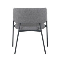 Set Da 4, Poltrona Brigitte Tessuto Cenere Gambe Nere Per Soggiorno, Cucina E Arredo Bar