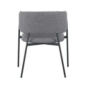 Set Da 4, Poltrona Brigitte Tessuto Cenere Gambe Nere Per Soggiorno, Cucina E Arredo Bar