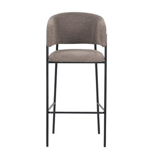 Set Da 2, Sgabelli Brigitte Tessuto Tortora Gambe Nere