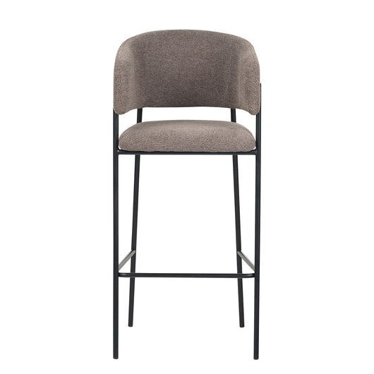 Set Da 2, Sgabelli Brigitte Tessuto Tortora Gambe Nere