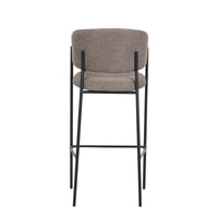 Set Da 2, Sgabelli Brigitte Tessuto Tortora Gambe Nere