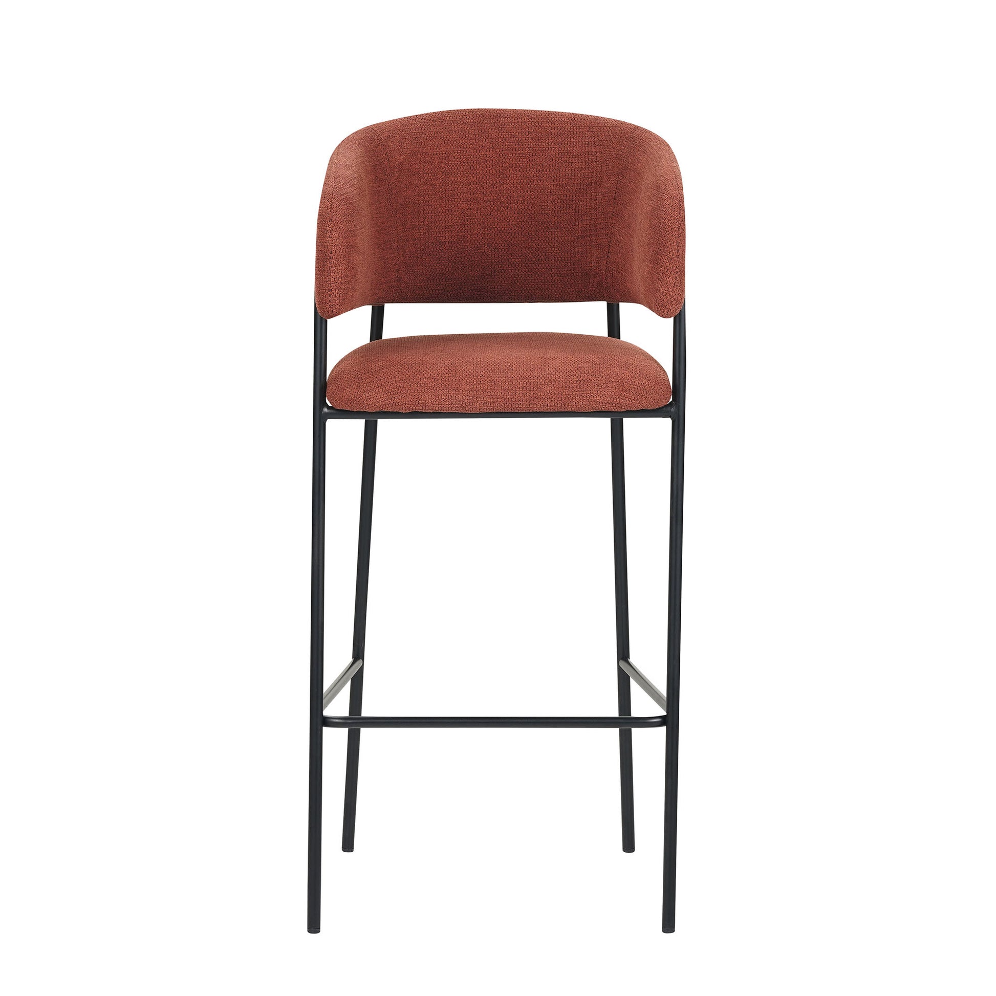 Set Da 2, Sgabelli Brigitte Tessuto Ruggine Gambe Nere