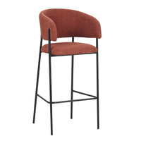 Set Da 2, Sgabelli Brigitte Tessuto Ruggine Gambe Nere