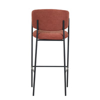 Set Da 2, Sgabelli Brigitte Tessuto Ruggine Gambe Nere