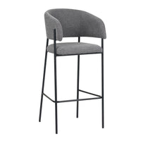 Set Da 2, Sgabelli Brigitte Tessuto Cenere Gambe Nere