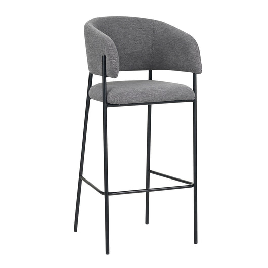 Set Da 2, Sgabelli Brigitte Tessuto Cenere Gambe Nere