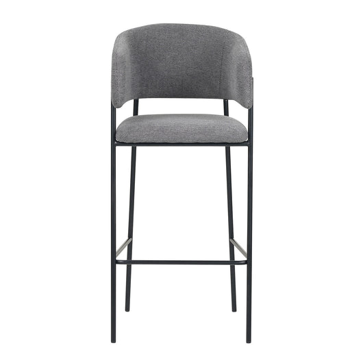 Set Da 2, Sgabelli Brigitte Tessuto Cenere Gambe Nere