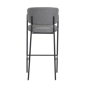 Set Da 2, Sgabelli Brigitte Tessuto Cenere Gambe Nere