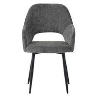 Set Da 2, Poltrona Giselle Tessuto Cenere Gambe Nere