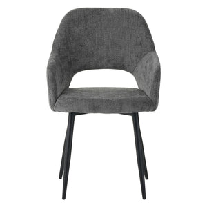 Set Da 2, Poltrona Giselle Tessuto Cenere Gambe Nere