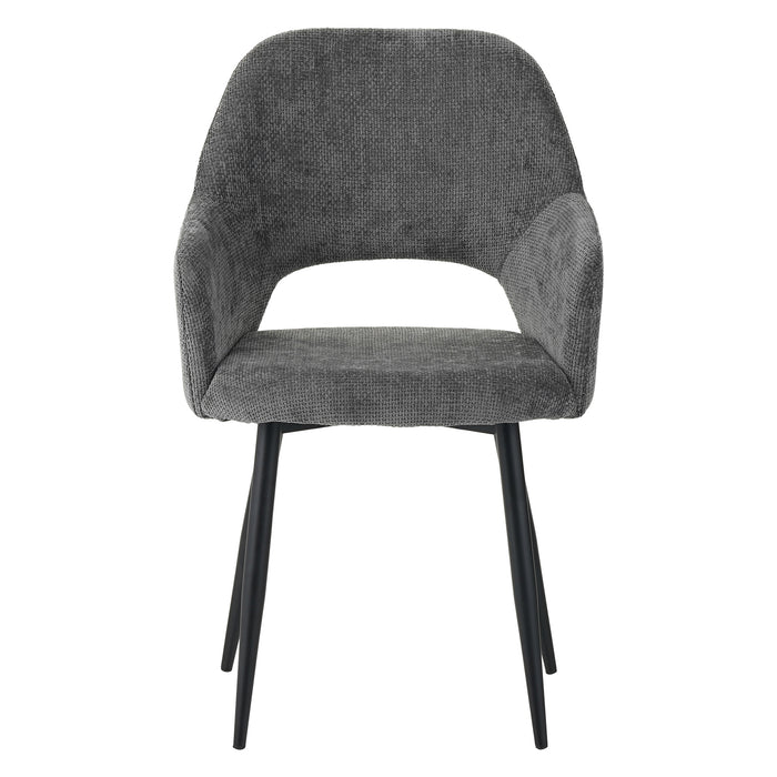 Set Da 2, Poltrona Giselle Tessuto Cenere Gambe Nere