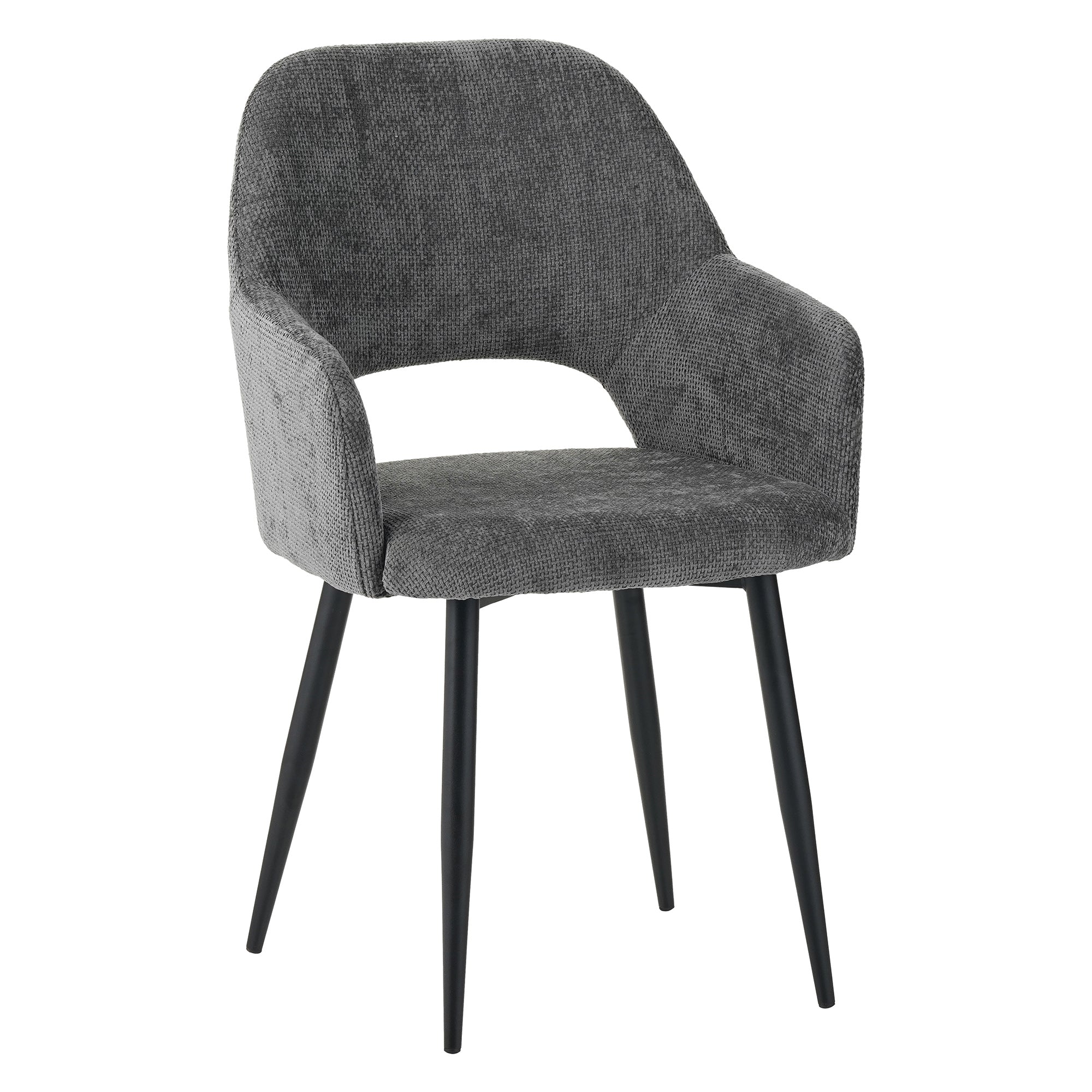 Set Da 2, Poltrona Giselle Tessuto Cenere Gambe Nere