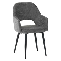 Set Da 2, Poltrona Giselle Tessuto Cenere Gambe Nere