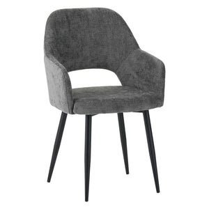 Set Da 2, Poltrona Giselle Tessuto Cenere Gambe Nere