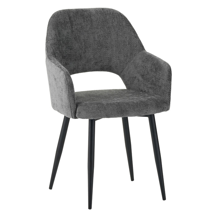 Set Da 2, Poltrona Giselle Tessuto Cenere Gambe Nere