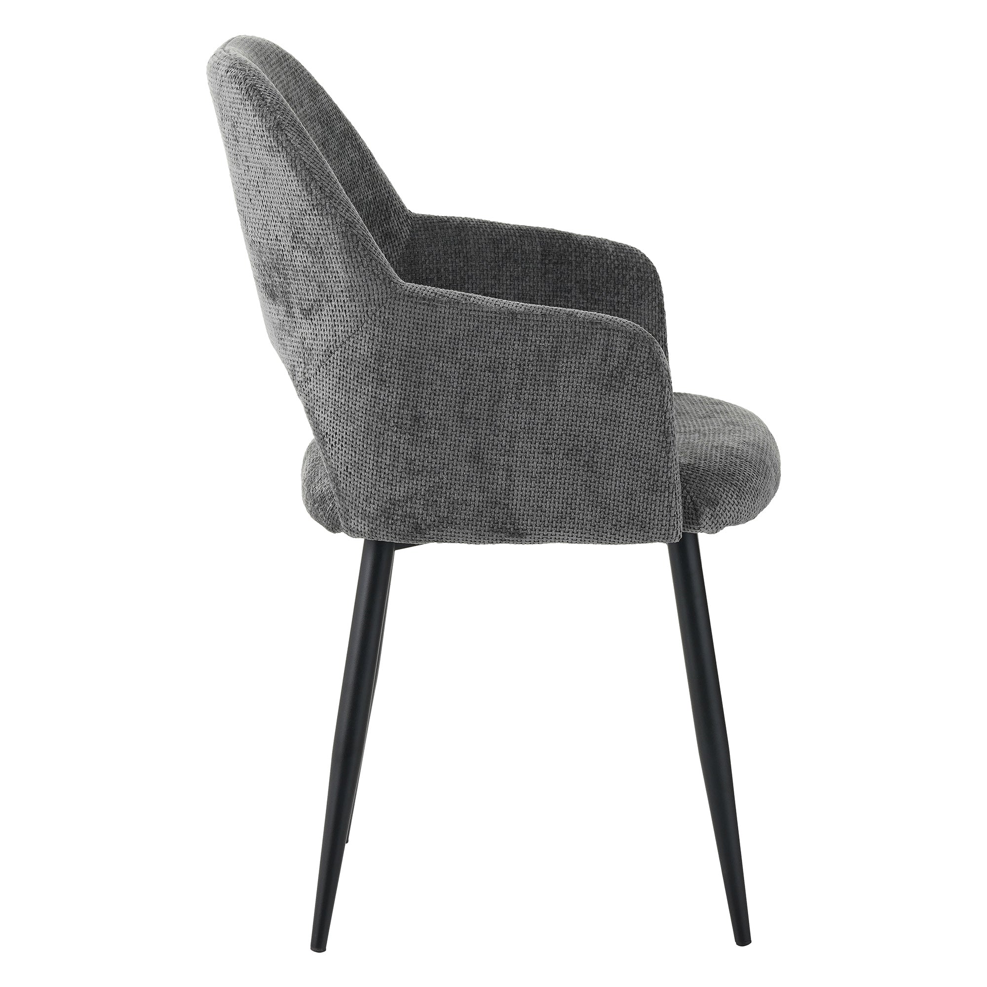 Set Da 2, Poltrona Giselle Tessuto Cenere Gambe Nere