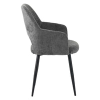 Set Da 2, Poltrona Giselle Tessuto Cenere Gambe Nere