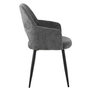 Set Da 2, Poltrona Giselle Tessuto Cenere Gambe Nere