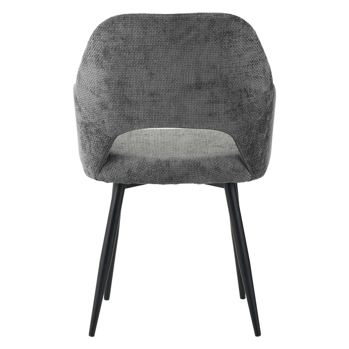 Set Da 2, Poltrona Giselle Tessuto Cenere Gambe Nere