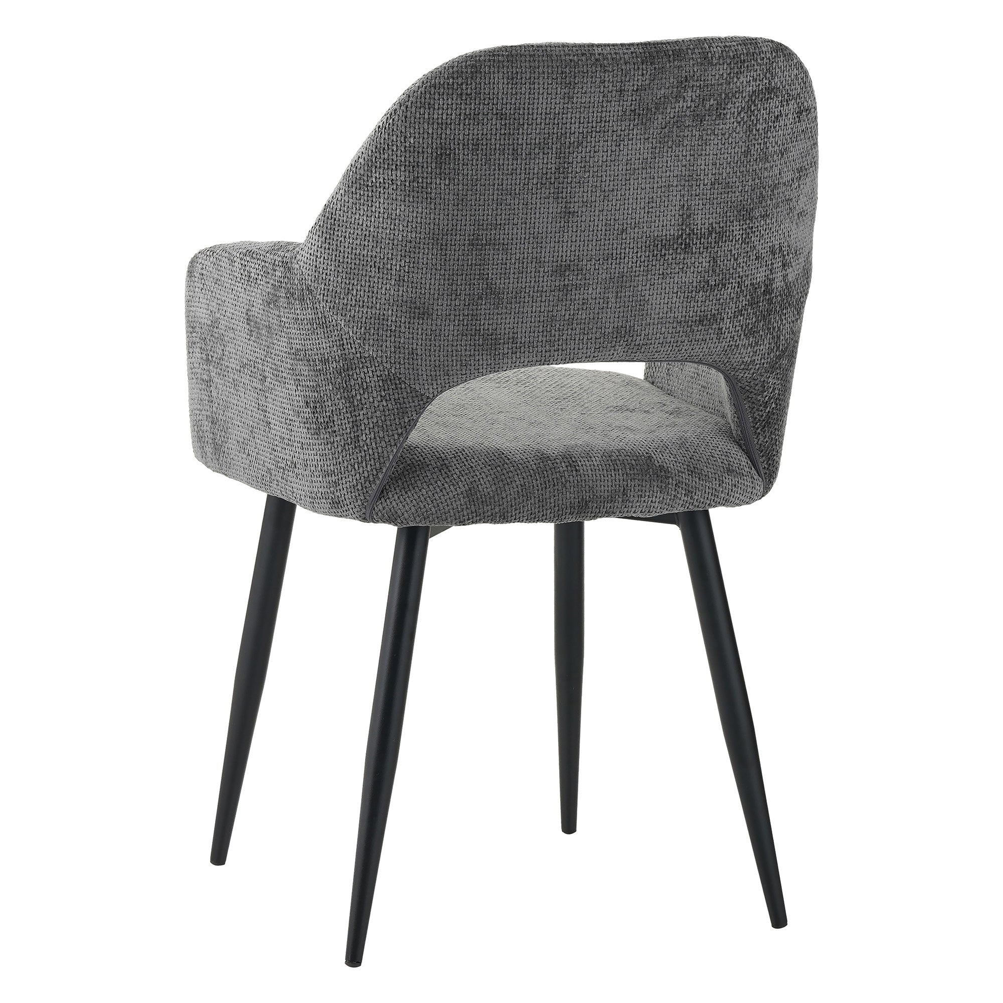 Set Da 2, Poltrona Giselle Tessuto Cenere Gambe Nere