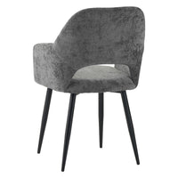 Set Da 2, Poltrona Giselle Tessuto Cenere Gambe Nere