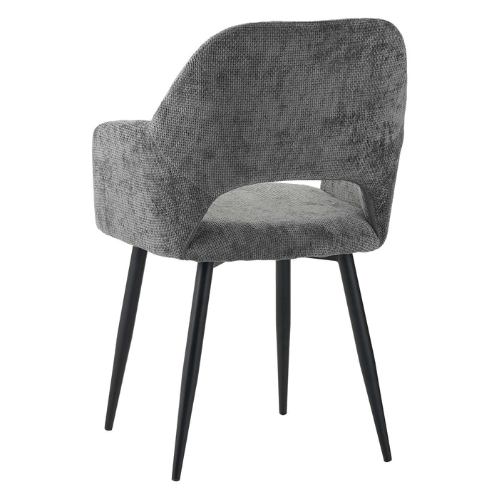 Set Da 2, Poltrona Giselle Tessuto Cenere Gambe Nere