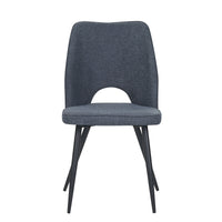 Set Da 4, Sedie Virginia Tessuto Blu Gambe Nere