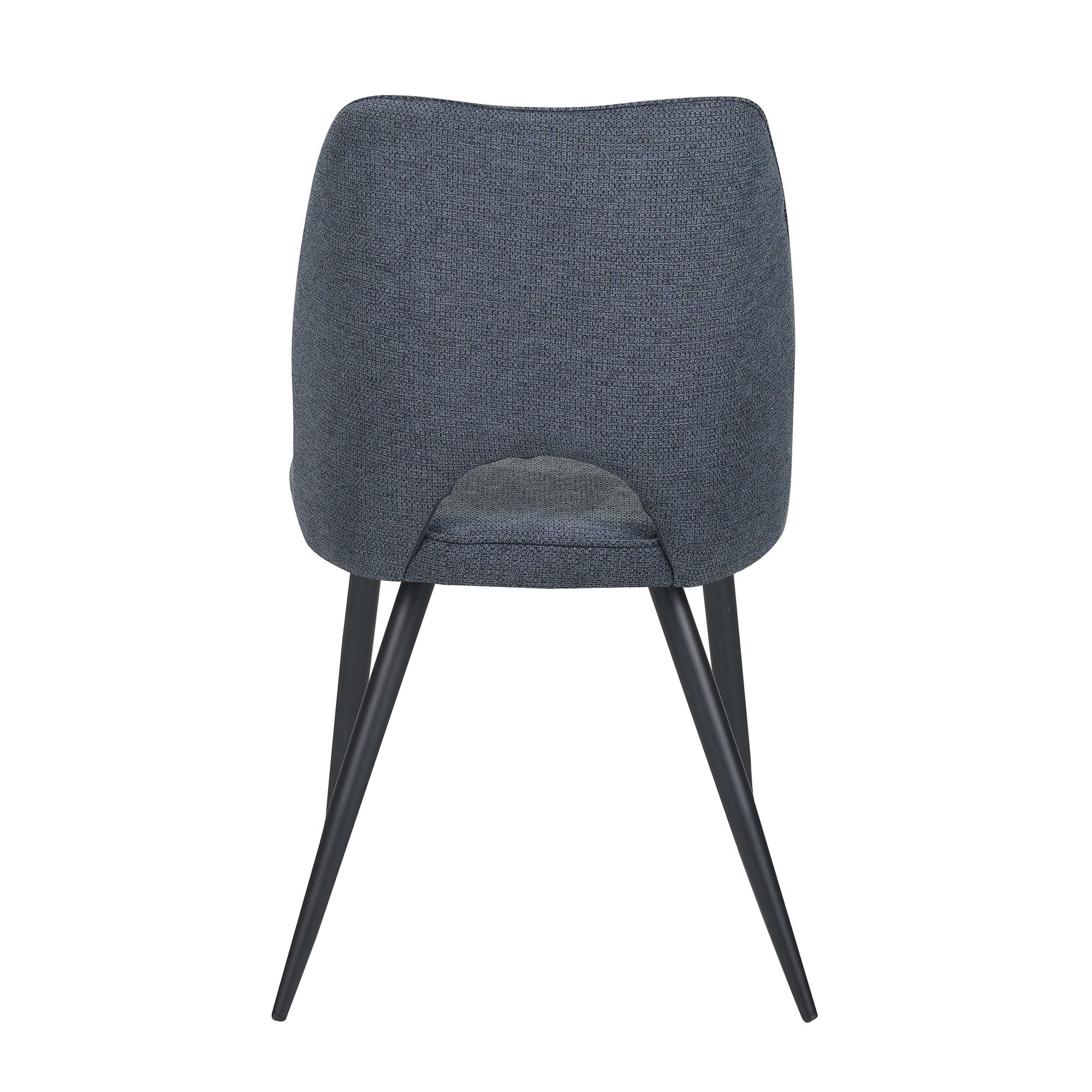 Set Da 4, Sedie Virginia Tessuto Blu Gambe Nere