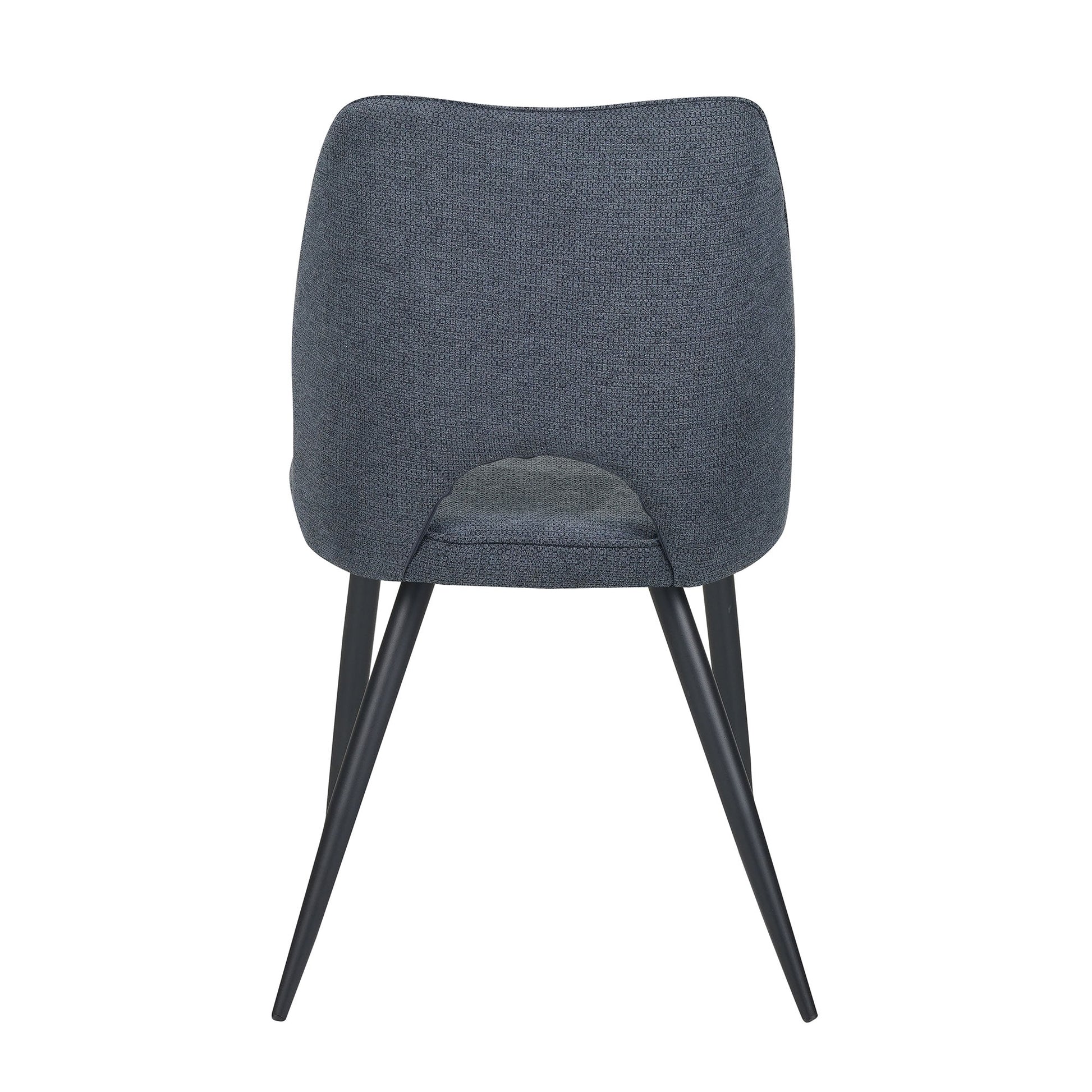 Set Da 4, Sedie Virginia Tessuto Blu Gambe Nere